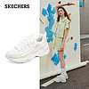 SKECHERS 斯凯奇 女鞋小白鞋网面透气舒适运动熊猫鞋厚底增高老爹鞋运动鞋896156