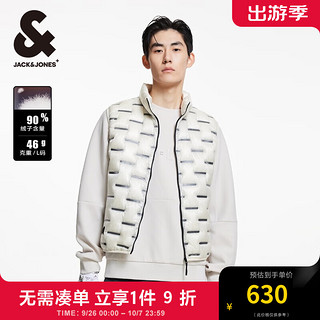 杰克·琼斯（JACK&JONES）冬修身时尚简约轻盈保暖柔软舒适羽绒马甲背心外套男装224434011 C43缎白色 170/92A/S