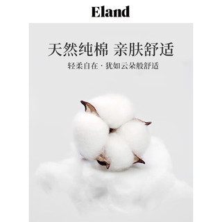 ELAND衣恋短袖女美式复古双杠T恤纯棉舒适上衣2024夏季 酒红色/勃垦地色(29)Burgandy M/165