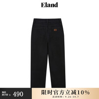 ELAND衣恋牛仔裤女经典舒适微弹小直筒棉感九分裤2024秋季新款