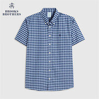 Brooks Brothers 男士23夏新扣结领免烫修身短袖休闲衬衫