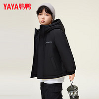 YAYA 鸭鸭羽绒服 儿童羽绒服男女童冬季短款户外工装中大童加厚防寒外套HY 青光黑色 130cm