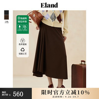 ELAND衣恋半身裙女休闲风A字弹力针织长裙2024秋季 灰色(15)Grey S/160