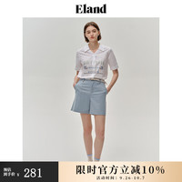 ELAND衣恋西装短裤女美拉德宽松挺阔百搭A字形西装裤 浅蓝色(51)L/Blue S/160