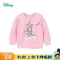 Disney baby 迪士尼宝宝（Disney Baby）迪士尼童装女童卫衣甜美黛丝亮片网纱拼接卫衣 樱花粉 5岁/身高120cm