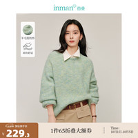 茵曼(INMAN)软糯保暖圆领羊毛毛衣2024冬季女装新款宽松长袖打底套头针织衫