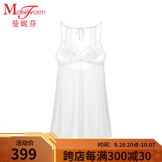 ManiForm 曼妮芬 性感轻薄V领蕾丝睡衣女士舒适吊带睡裙家居服20310854 010 白色 160