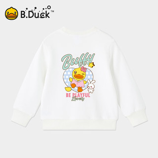 B.Duck小黄鸭童装女童卫衣套头衫2024春秋新款儿童上衣小女孩长袖