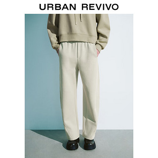 URBAN REVIVO UR2024秋冬女装简约休闲松紧腰高腰萝卜裤UWH640054 暖灰 XS