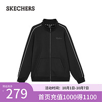 斯凯奇（Skechers）男女同款立体柔软舒适蓄热保温针织L324U070 碳黑/0018 L