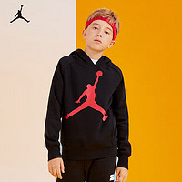 NIKE 耐克 童装男童女童保暖外套Nike Air Jordan 秋冬儿童开衫连帽卫衣 正黑色 120(6)