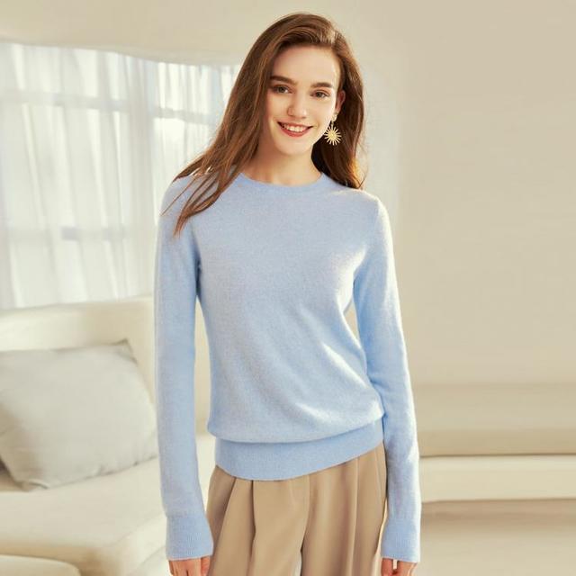 GIRDEAR 哥弟 纯羊绒 绒暖满溢圆领套头直筒羊绒毛衣针织衫女