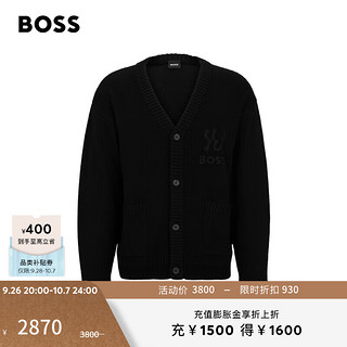 BOSS（服装） BOSS男士24早春刺绣艺术图案开衫 001-黑色 EU:M