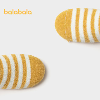 巴拉巴拉（BALABALA）宝宝保暖袜子冬季加绒舒适半边绒地板袜男女童短袜三双装 咖黄色调00453 - 3双 120cm