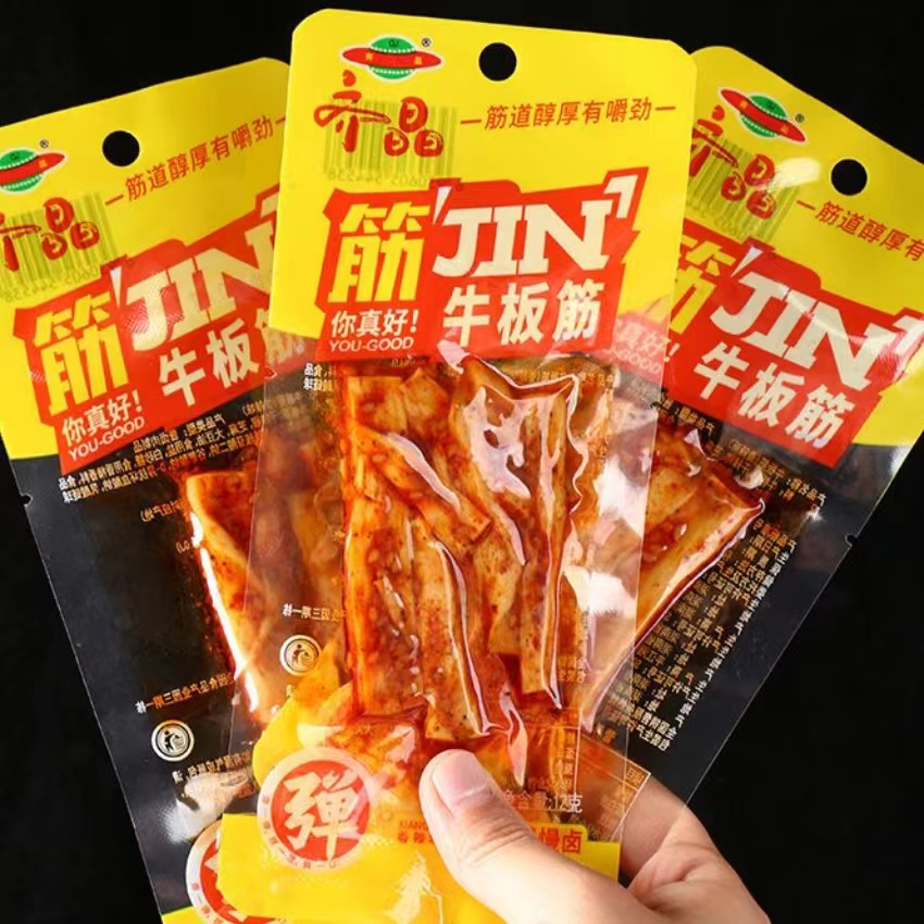 齐晶条状牛板筋独立包装湖南特产小吃麻辣零食开胃食品牛板筋