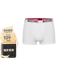 MOSCHINO 男士字母印花棉质平角内裤两条装 1 V4751 8119 白色 XS