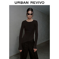 URBAN REVIVO UR2024秋季女装不规则针织衫UWA940017 棕色 XS