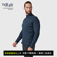 Rab 睿坡 男士立领速干抓绒衣弹力轻薄半开套头衫健身上衣QFF-74 藏蓝色 S