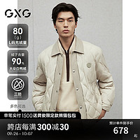 GXG 男装撞色拼接轻薄衬衫式羽绒服男外套 24冬季 卡其色 175/L