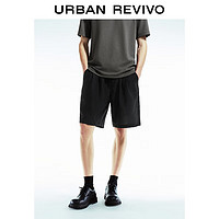 URBAN REVIVO UR2024秋季男装时尚休闲百搭超宽松抽绳短裤UMU640052 黑色 30