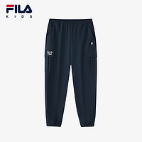 FILA 斐乐 KIDS斐乐童装男大童长裤2024秋季新款儿童舒适收口梭织裤子