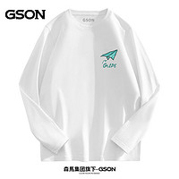 百亿补贴：GSON 森马集团旗下GSON男装春秋款纯棉圆领长袖t恤宽松款潮流印花体恤