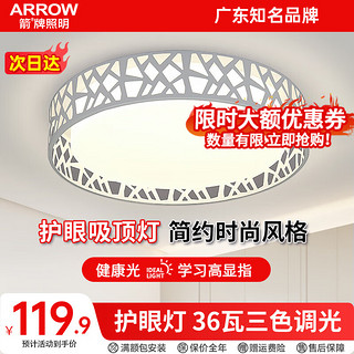 ARROW 箭牌卫浴 箭牌照明 吸顶灯led卧室灯客厅灯厨房阳台灯中山灯具 几何-36瓦三色40cm适15平内