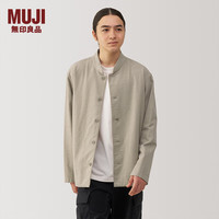 無印良品 MUJI（無印良品 ） 男式 法兰绒 衬衫式夹克 男士外套秋季款 长袖24年秋 淡黄色 L 175/100A