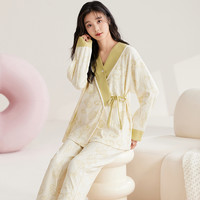 ROVO月子服春秋季带胸垫纯棉100%秋冬款产后睡衣产妇家居服女