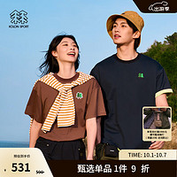 KOLON SPORT 可隆速干T恤 男女通用户外中性jeon hwangil插画师宽松款短袖 LURT4ATT50-BK 黑色 M