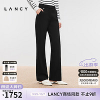 朗姿/LANCY24冬黑色高腰直筒外穿保暖羽绒裤通勤休闲裤女 夜幕黑色 3XL