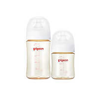 Pigeon 贝亲 婴儿宽口径PPSU奶瓶2件套装160ml+240ml