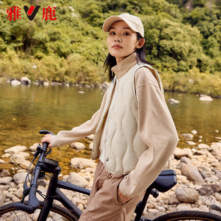 雅鹿轻薄短款羽绒马甲女2024冬季时尚大衣内胆背心保暖外套