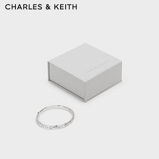 CHARLES&KEITH24冬季简约亮钻气质素圈手镯女CK5-12120414 Silver银色 R