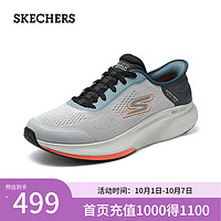 斯凯奇（Skechers）男鞋Slip ins闪穿鞋2024夏季网面透气厚底休闲鞋216584 灰色/蓝色/GYBL 39.5