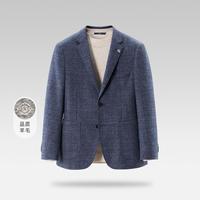 【52%绵羊毛】秋季热销保暖毛呢简洁花型优雅男士休闲西服