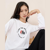 ELLE Active 独特logo层次设计感运动新年长袖圆领卫衣女