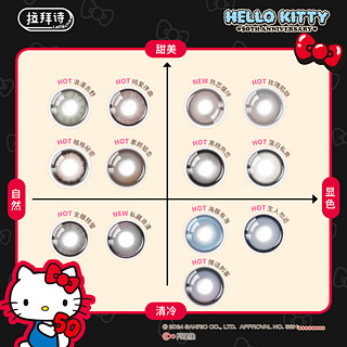 拉拜诗HelloKitty联名美瞳告白魔方月抛2片小方盒隐形眼镜