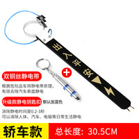 CHEGES 車格仕 汽车防静电钥匙扣挂件 男女通用款静电消除器静电棒吸静电宝去除静电冬季车用品 升级二次放电款-蓝色+除静电带-轿车款