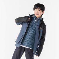 迪卡侬(DECATHLON)儿童三合一冲锋衣羽绒服可拆卸内胆男女童春秋保暖外套KIDD 星空蓝 165cm