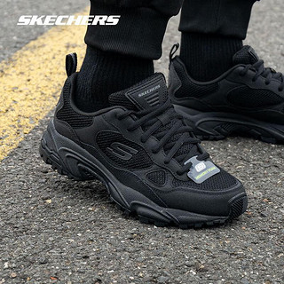 斯凯奇（Skechers）男鞋秋季2024厚底增高老爹鞋减震运动鞋轻便休闲鞋黑武士鞋子 51706-BBK 41