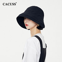 CACUSS 防晒渔夫帽防紫外线遮阳帽女夏季日系遮脸纯棉户外太阳帽子