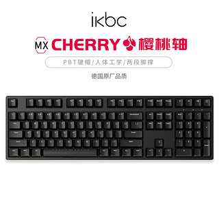 ikbc C108 cherry樱桃键盘 有线机械键盘电竞办公游戏键盘 黑色108键 黑轴