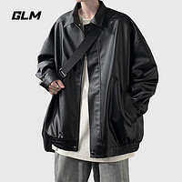 GLM 男士美式复古机车PU皮衣外套