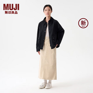 无印良品（MUJI）女式 木棉混 灯芯绒直筒裙 长半身裙女秋冬款裙子  24年冬 米白色 XL (165/74A)