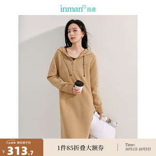 茵曼 连帽领针织连衣裙
