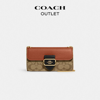 COACH 蔻驰 奥莱女士拼色经典标志MORGAN斜挎包