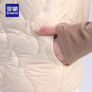 罗蒙（ROMON）【含羊毛】款V领棉马甲2024冬季休闲百搭无袖保暖背心男 7V466113灰色【男款】 5XL （180-200斤）