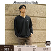 ABERCROMBIE & FITCH男装 24秋季新款宽松经典小麋鹿亨利式长袖T恤KI124-4534 黑色 S (175/92A)