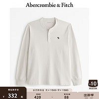 ABERCROMBIE & FITCH男装 24秋季宽松经典小麋鹿亨利式长袖T恤KI124-4534 米白色 XS (170/84A)